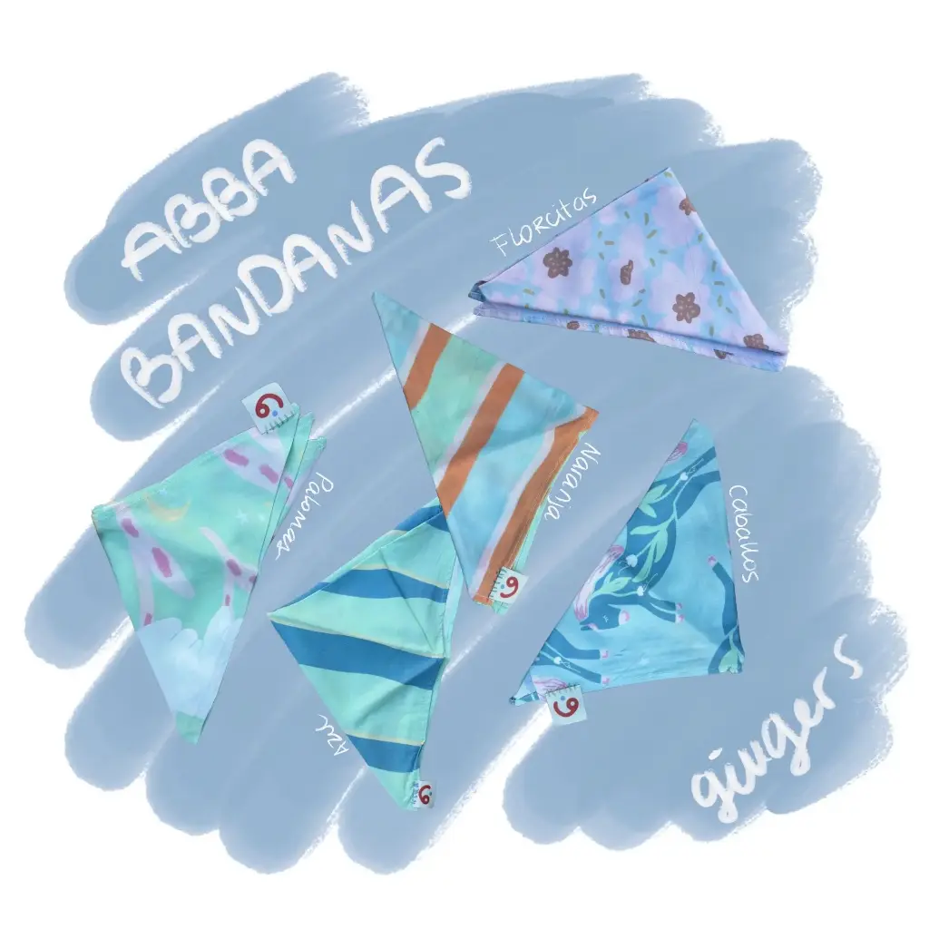 [25] BANDANAS ABBA (Grande (50cm), florcitas)